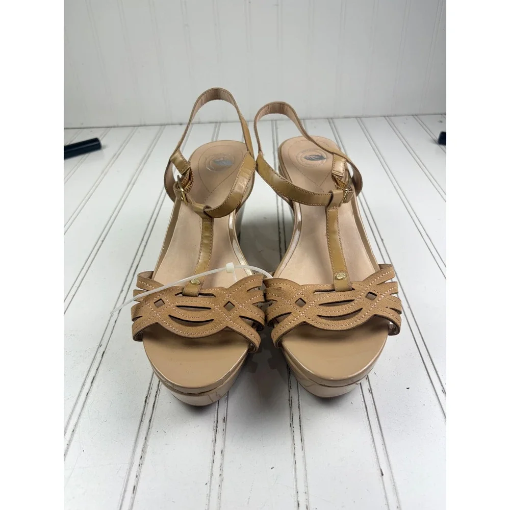 Nurture Vintage Y2K Beige Wedge Platform Sandals Women's Size 10M